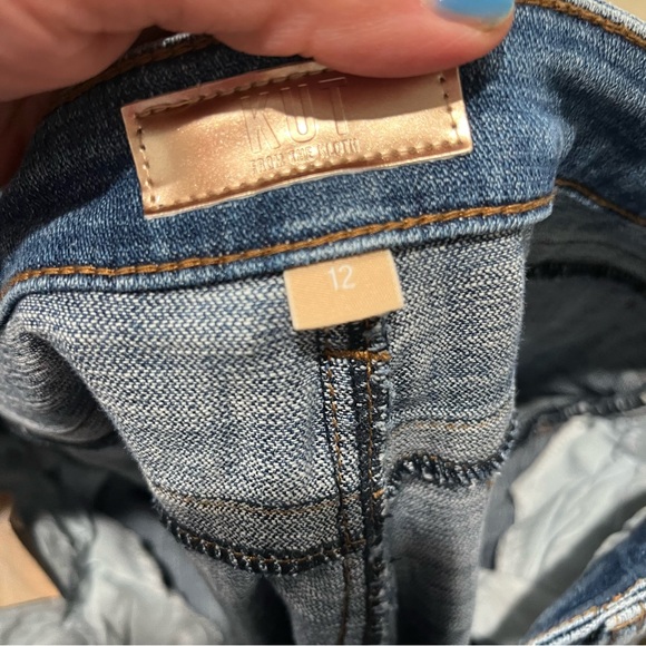 Kut From the Kloth Jeans Women's 12 Stevie Straight Leg Seamed Slit Denim - Picture 6 of 7